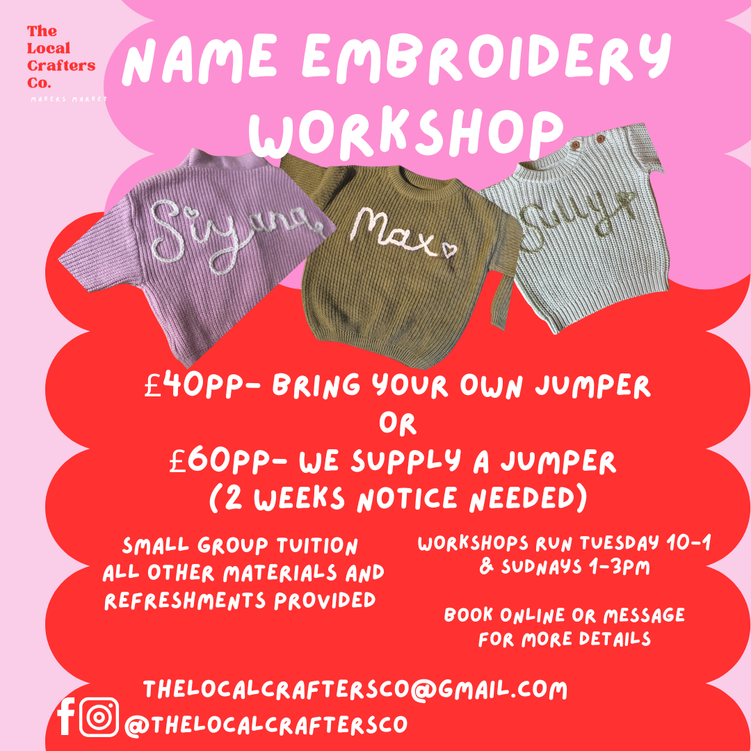 NAME EMBROIDERY | Workshop  | Tuesdays & Sundays
